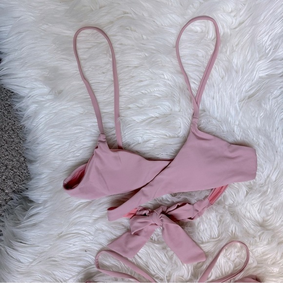 Fashion Nova Crossed My Mind Pink Strappy Bikini Set Blush Pink Size Small - Picture 5 of 9